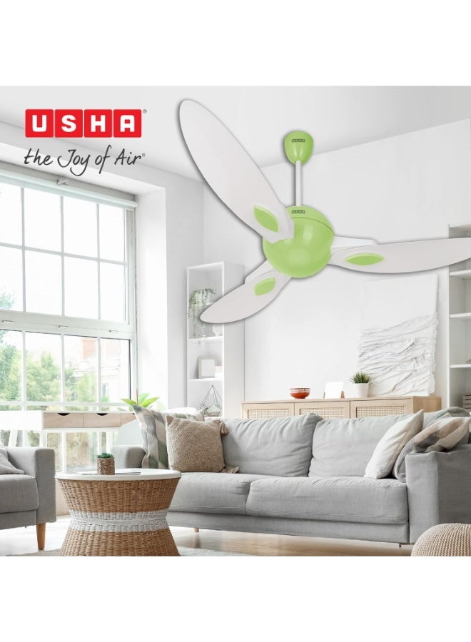 أوشا USHA New Bloom Series Plumeria (Inspired by Plumeria) BLDC Ceiling Fan with Bi-Directional Feature | Sleep/Boost/Timer Modes | RF Remote | Whisper-Quiet | Dust-Resistant (white & Light Green) - Image 4